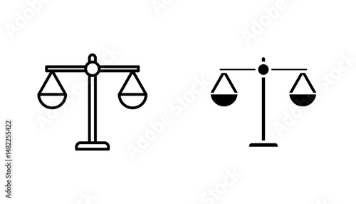 Scale icon in editable stroke and flat vector illustrations