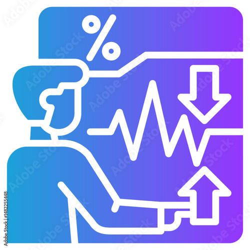 Market Volatility glyph gradient icon
