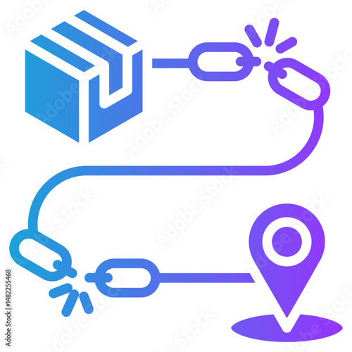 Supply Chain Disruptions glyph gradient icon