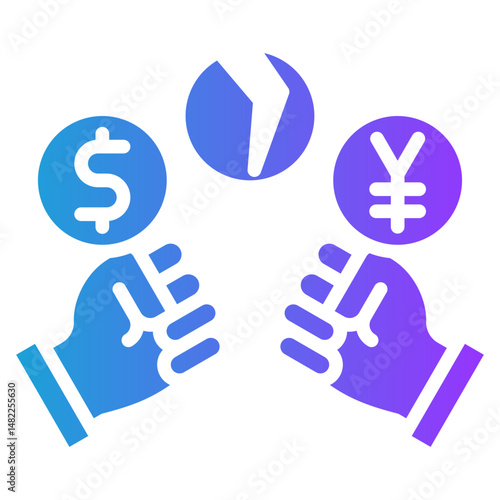 War Economy glyph gradient icon