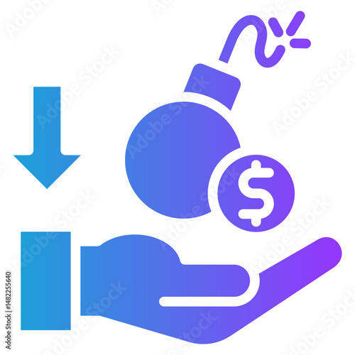 Debt Crisis glyph gradient icon