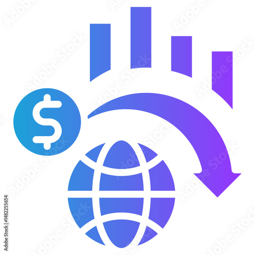 Global Financial Crisis glyph gradient icon