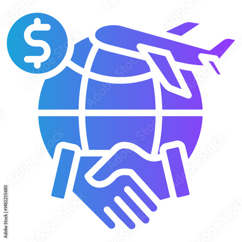 Global Trade glyph gradient icon