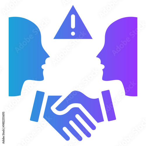 Conflict Resolution glyph gradient icon