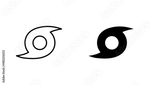 Hurricane icon in editable stroke and flat vector illustrations