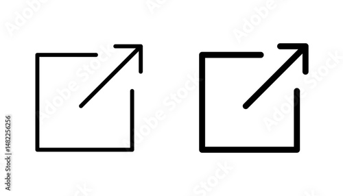 External link icon in editable stroke and flat vector illustrations