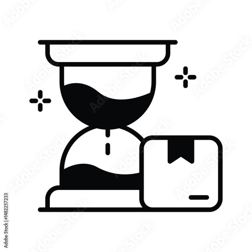 Visually appealing glyph icon of estimated shipping time