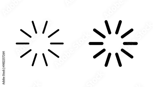 Loading icon in editable stroke and flat vector illustrations