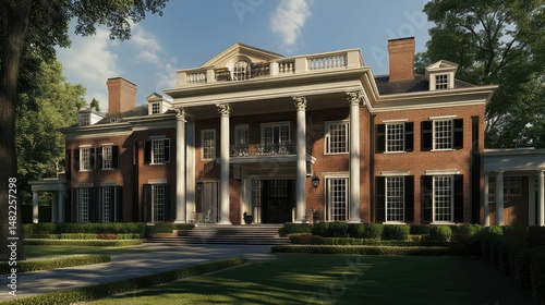 Wallpaper Mural Grand Georgian Mansion: Architectural Elegance in Suburban Setting Torontodigital.ca