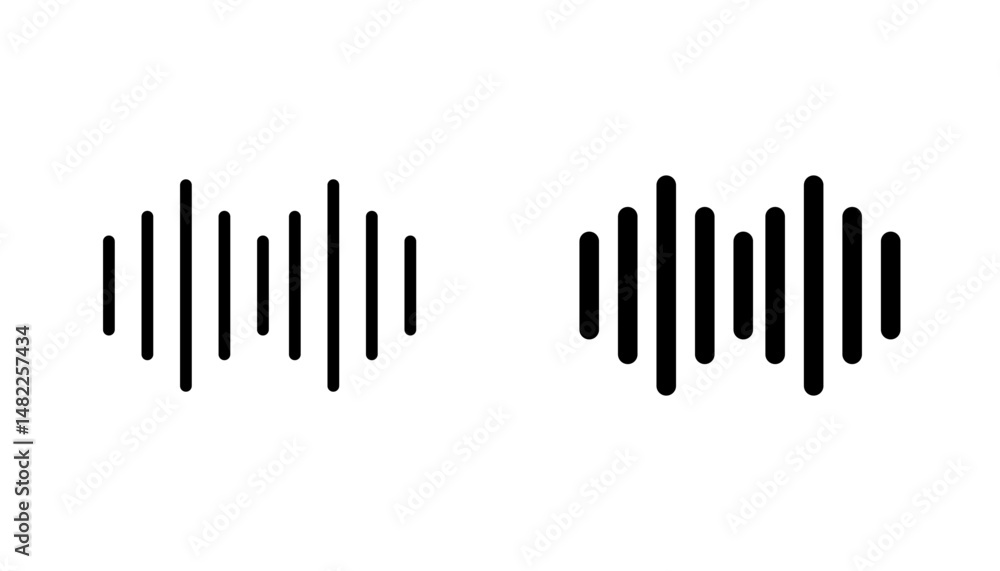 Voice icon in editable stroke and flat vector illustrations Voice icon in editable stroke and flat vector illustrations