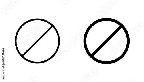 Blocked icon in editable stroke and flat vector illustrations