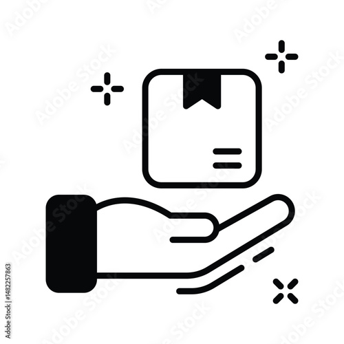 A customizable glyph icon of delivery service