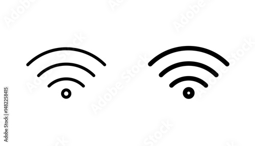 Wifi icon in editable stroke and flat vector illustrations
