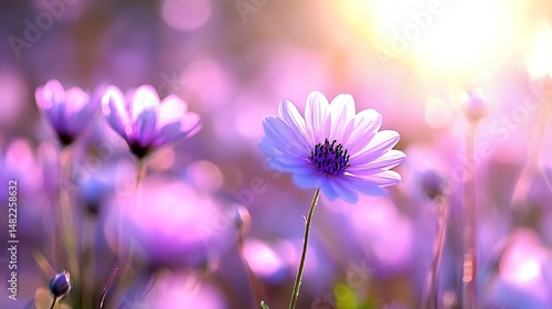 Purple Flowers in Sunlight