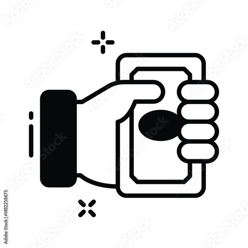 A customizable glyph icon of money payment