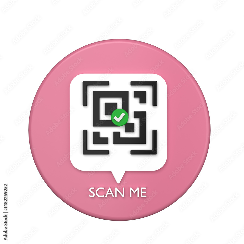 Fototapeta premium Modern 3d qr code,3d scan icon&nbsp;great design for any purposes.