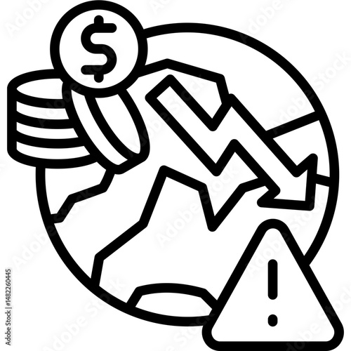 Global Economic Crisis line icon