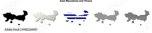 East Macedonia and Thrace (Greece) blank outline map set