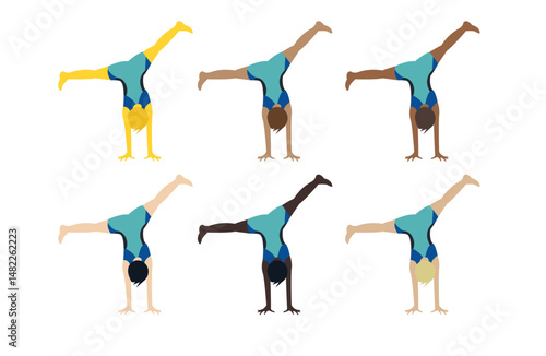 person cartwheeling cartwheel vector symbol sign icon illustration vector sports hand stand gymnastics