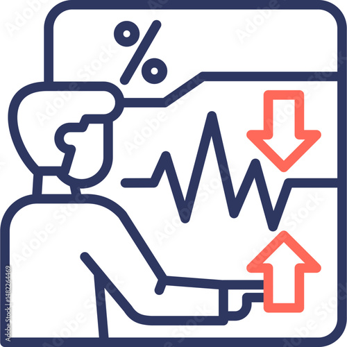 Market Volatility line color icon