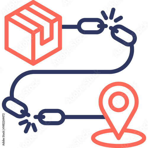 Supply Chain Disruptions line color icon