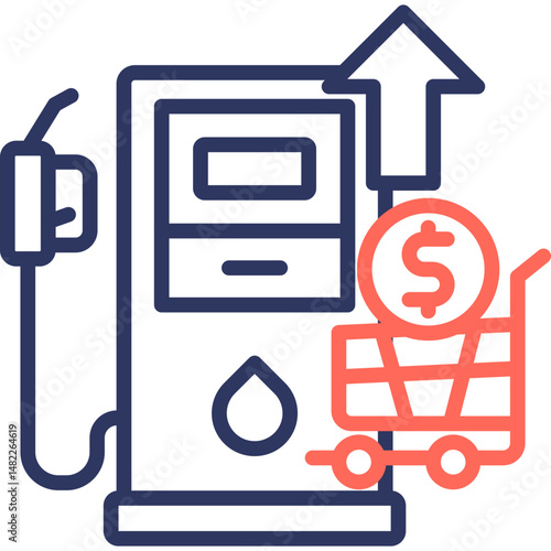 Oil And Gas Prices line color icon