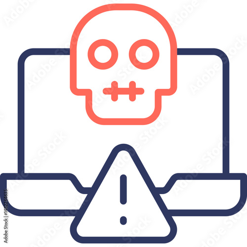 Cyber Warfare line color icon