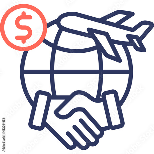 Global Trade line color icon