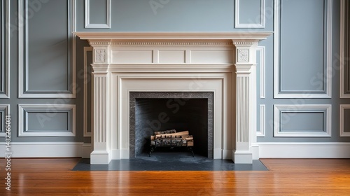 Wallpaper Mural Elegant White Fireplace in a Classic Interior Torontodigital.ca