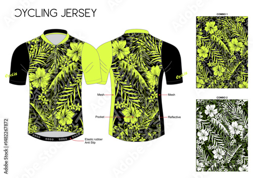 TROPICAL CYCLING JERSEY MOCKUP WITH COMBO COLOUR