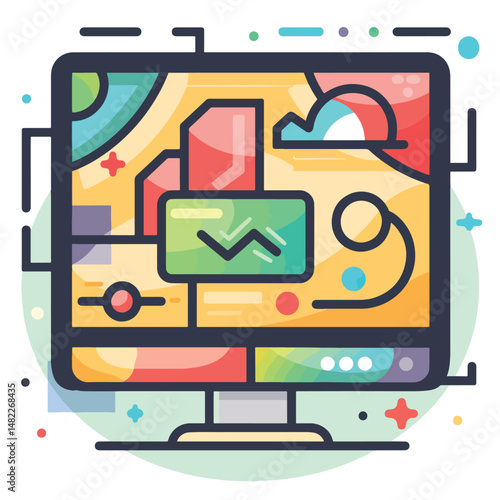 2D proposition web icon in line style  Icons, Flat lay Icon