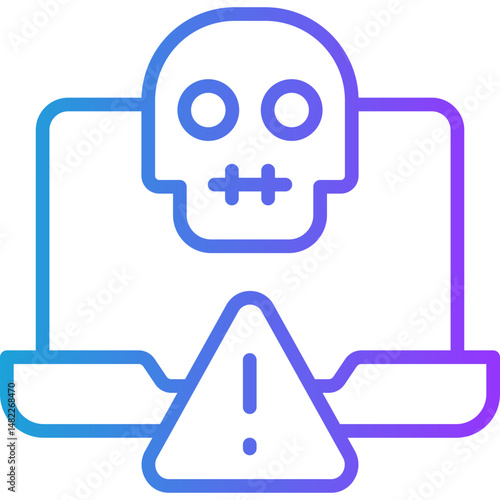 Cyber Warfare line gradient icon