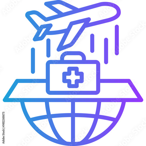 International Aid  line gradient icon