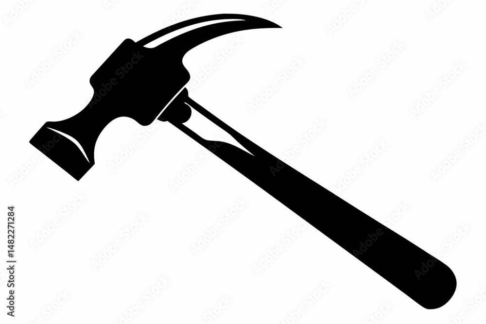 hammer silhouette line art vector illustration with a white background hammer silhouette line art vector illustration with a white background