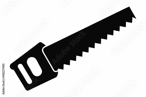 handsaw silhouette line art vector illustration with a white background