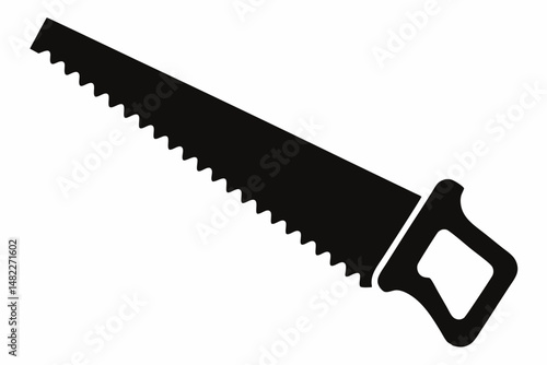 handsaw silhouette line art vector illustration with a white background