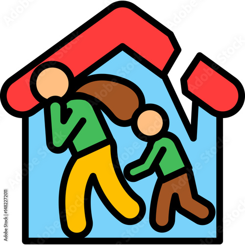 Refugee Crisis lineal color icon