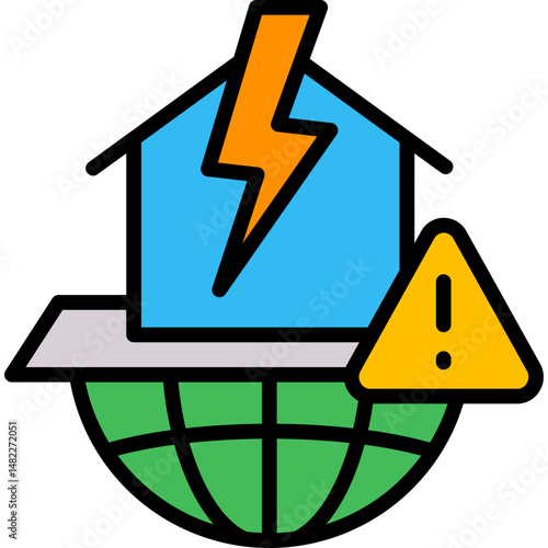 Energy Crisis lineal color icon