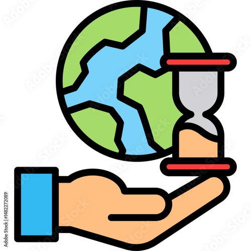 Resource Scarcity lineal color icon