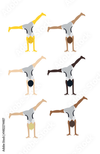 person cartwheeling cartwheel vector symbol sign icon illustration vector sports hand stand gymnastics