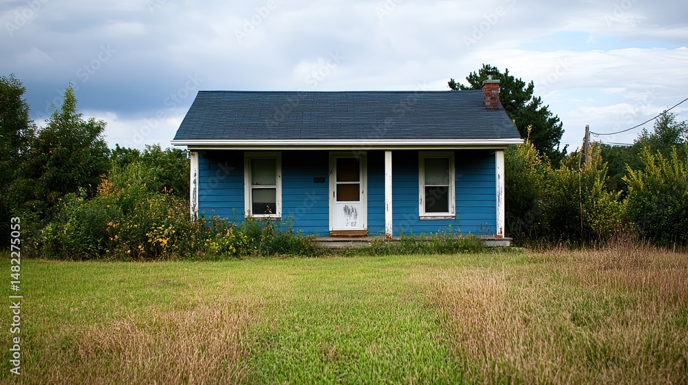 A single-story house. A single-story house.