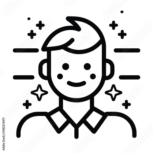 2D reputation web icon in line style  Icons, Flat lay Icon