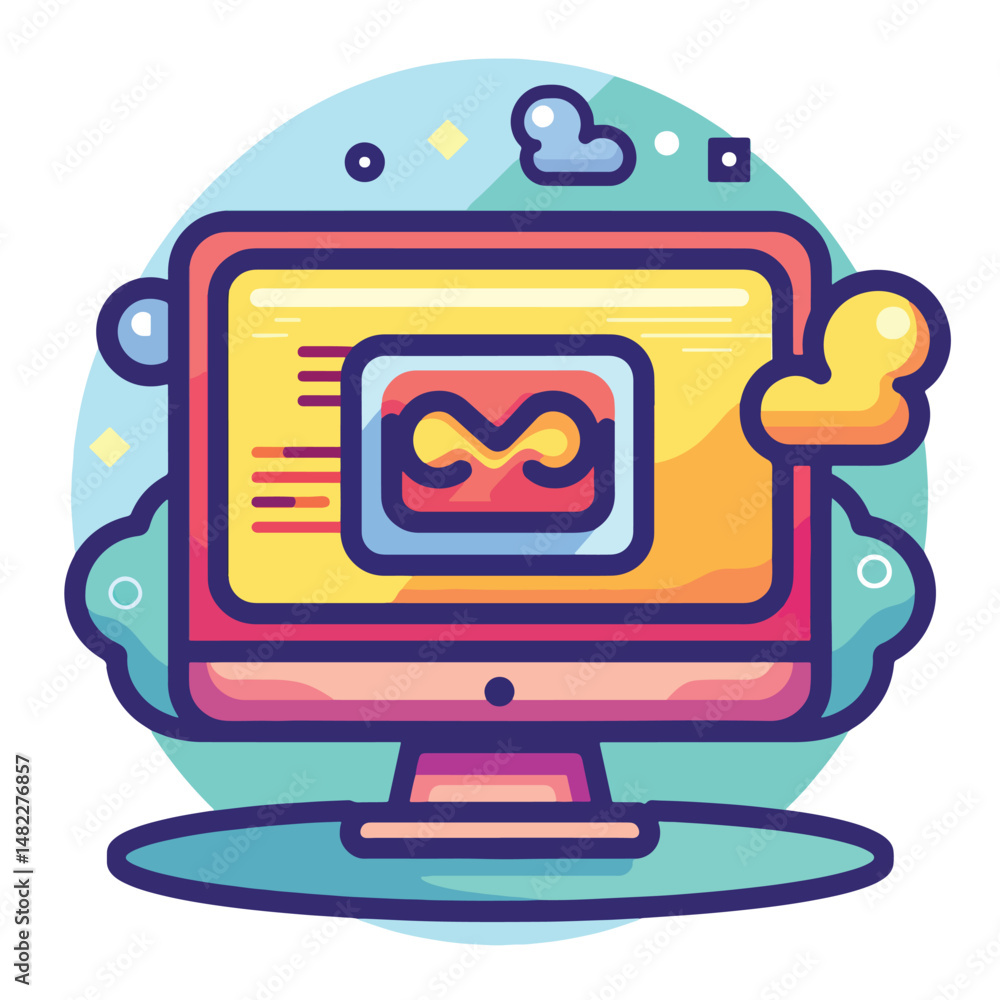 Naklejka premium 2D request web icon in line style Icons, Flat lay Icon