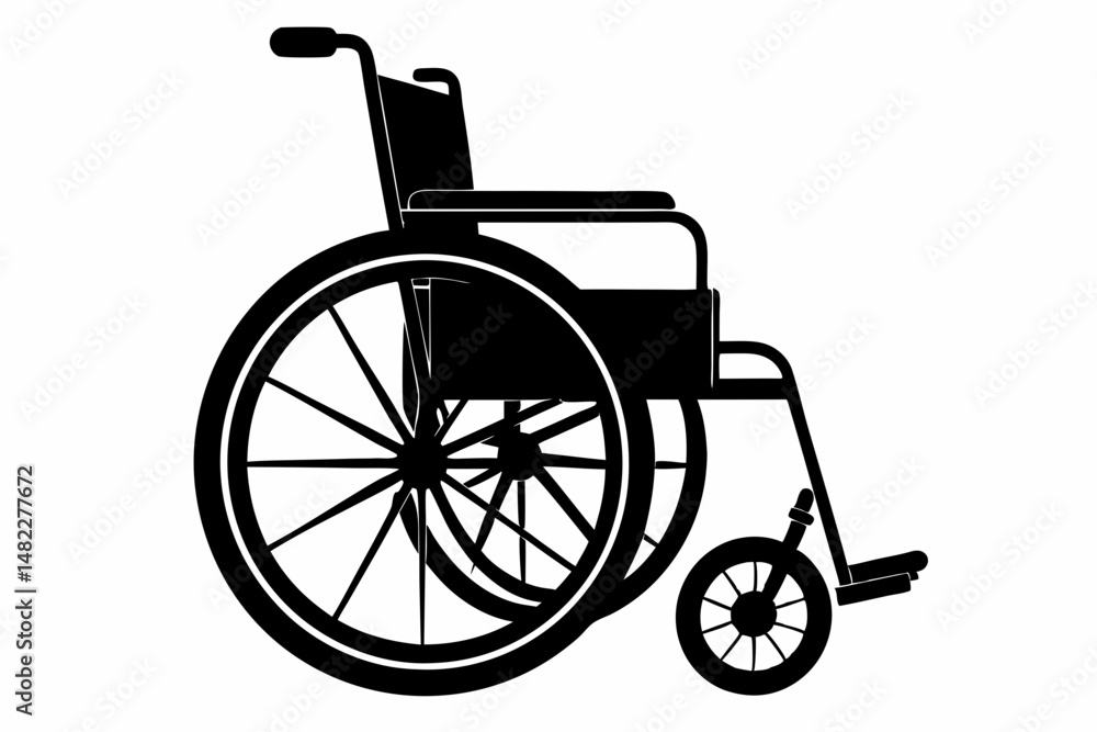 wheelchair silhouette line art vector illustration with a white background wheelchair silhouette line art vector illustration with a white background