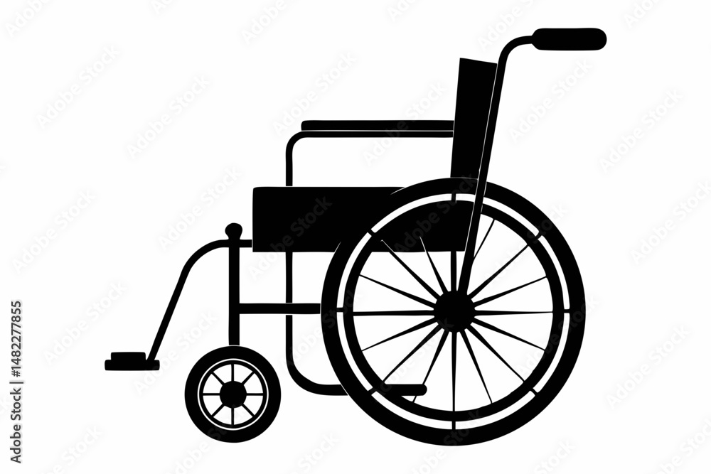 wheelchair silhouette line art vector illustration with a white background wheelchair silhouette line art vector illustration with a white background