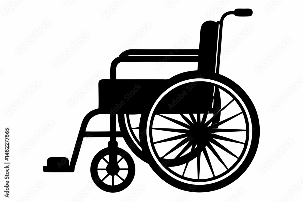 wheelchair silhouette line art vector illustration with a white background wheelchair silhouette line art vector illustration with a white background