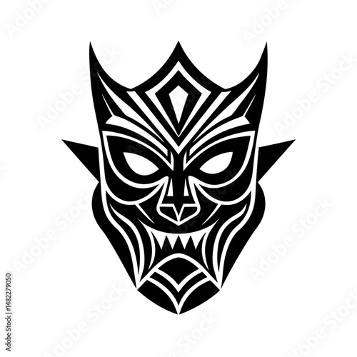 a tribal mask design silhouette