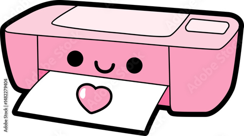 cute printer - layered cut file - office clipart