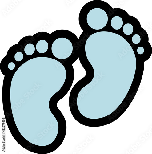 cute new born feet blue