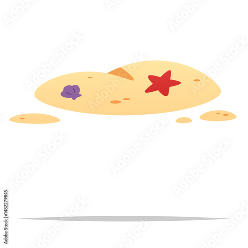 Cartoon beach sand vector isolated illustration